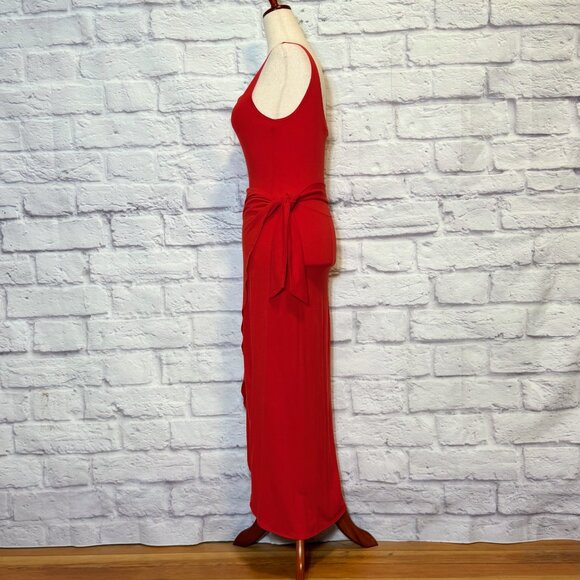 Reformation Jeans Red Wrap Dress - Picture 3 of 6